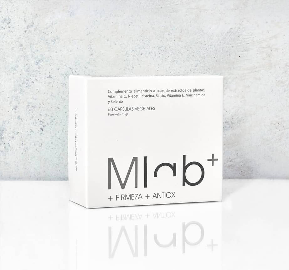 Caja del complemento alimenticio +Antiox +Firmeza de Mlab Wellaging con 60 cápsulas